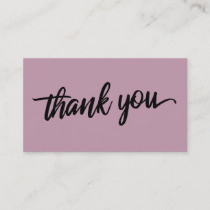 Carte D'accompagnement Typographie de script minimale Moyenne Merci mauve