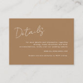 Carte D'accompagnement Typographie de script moderne Terracotta Mariage D (Devant)