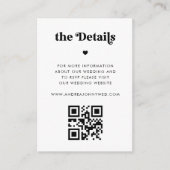 Carte D'accompagnement Typographie de script rétro & Détails du Mariage C (Devant)