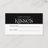 Carte D'accompagnement Typographie devinez combien de baisers jeu de nage (Devant)