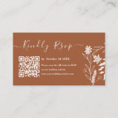 Carte D'accompagnement Typographie du Boho Terracotta Code QR Mariage RSV (Devant)