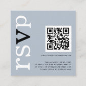 Carte D'accompagnement Typographie du code QR Dusty Blue Mariage en ligne (Devant)