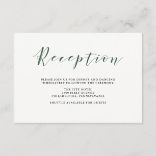 Carte D'accompagnement Typographie élégante Réception de mariage vert p