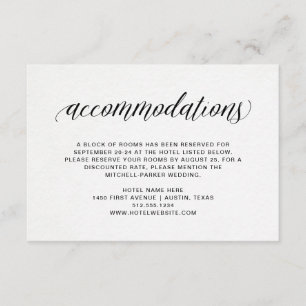 Carte D'accompagnement Typographie élégante sur aquarelle Hébergements