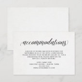 Carte D'accompagnement Typographie élégante sur aquarelle | Hébergements (Devant / Derrière)