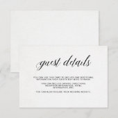 Carte D'accompagnement Typographie élégante sur papier aquarelle | Détail (Devant / Derrière)