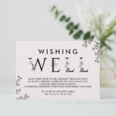 Carte D'accompagnement Typographie florale Mariage Wishing well (Debout devant)