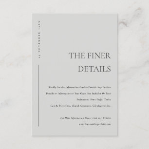 Carte D'accompagnement Typographie gris clair doux minimal Détail du Mari