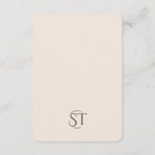 Carte D'accompagnement Typographie Mariage beige incurvé Détails (Dos)