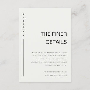 CARTE D'ACCOMPAGNEMENT TYPOGRAPHIE MARIAGE MINIMAL NOIR BLANC DÉTAILS