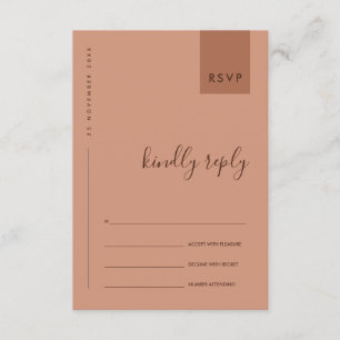 CARTE D'ACCOMPAGNEMENT TYPOGRAPHIE MARIAGE RSVP ORANGE ROUILLE MINIMAL