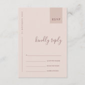 CARTE D'ACCOMPAGNEMENT TYPOGRAPHIE MARIAGE RSVP ROSE PÂLE SCANDI MINIMAL (Devant)