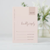 CARTE D'ACCOMPAGNEMENT TYPOGRAPHIE MARIAGE RSVP ROSE PÂLE SCANDI MINIMAL (Debout devant)