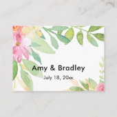 Carte D'accompagnement Typographie Merci Rose Floral Mariage Faveur (Dos)