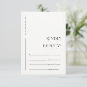 CARTE D'ACCOMPAGNEMENT TYPOGRAPHIE MINIMALE NOIR BLANC RSVP DE MARIAGE  (Debout devant)