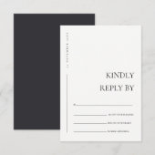 CARTE D'ACCOMPAGNEMENT TYPOGRAPHIE MINIMALE NOIR BLANC RSVP MARIAGE  (Devant / Derrière)