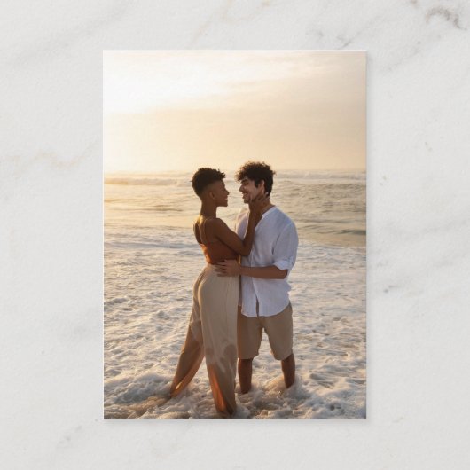 Carte D'accompagnement Typographie minimale Photo Code QR Mariage RSVP (Dos)