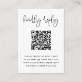 Carte D'accompagnement Typographie minimale Photo Code QR Mariage RSVP (Devant)