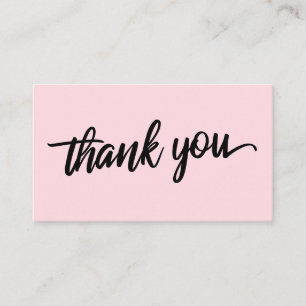 Carte D'accompagnement Typographie minimaliste de script Pastel Merci ros