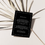 Carte D'accompagnement Typographie minimaliste | Détails du Mariage noir<br><div class="desc">Cette typographie minimaliste noir foncé mariage détails carte boîtier est parfait pour un mariage simple. Le design romantique moderne présente une typographie classique en noir et blanc. Personnalisable dans n'importe quelle couleur. Gardez le design simple et élégant,  en l'état,  ou personnalisez-le en ajoutant vos propres graphiques et artwork.</div>