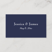 Carte D'accompagnement Typographie minimaliste Merci bleu marine (Dos)