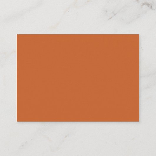 Carte D'accompagnement Typographie moderne | Burnt Orange Mariage Website (Dos)