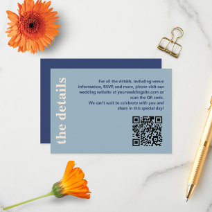 Carte D'accompagnement Typographie moderne en gras Détails du Mariage