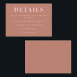 Carte D'accompagnement Typographie moderne Gras Terracotta Bat mitzvah ro<br><div class="desc">Typographie moderne Gras Terracotta Bat mitzvah rose carte de boîtier</div>