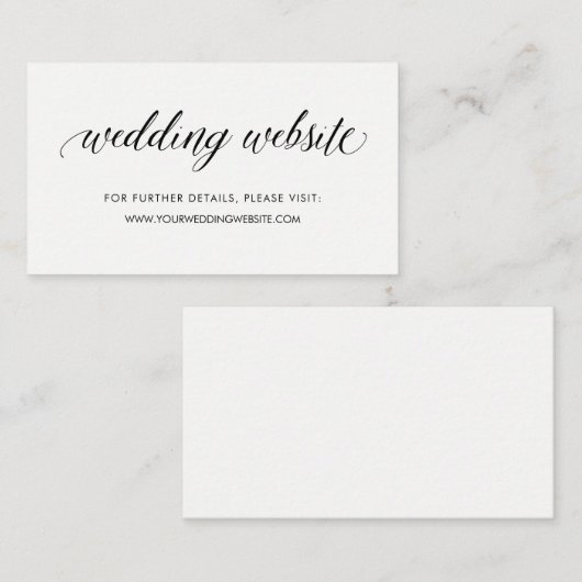 Carte D'accompagnement Typographie moderne simple | Site Web mariage Insé (Devant / Derrière)