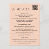 Carte D'accompagnement Typographie Moderne Sunset QR Code Mariage Détails (Devant)