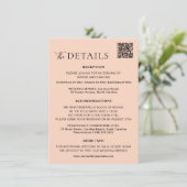 Carte D'accompagnement Typographie Moderne Sunset QR Code Mariage Détails (Debout devant)