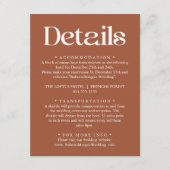 Carte D'accompagnement Typographie moderne Terracotta Détails Mariage (Devant)