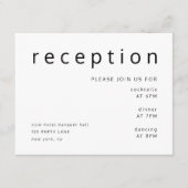 Carte D'accompagnement Typographie noir blanc Elégante Réception de maria (Devant)