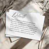 Carte D'accompagnement Typographie noir & blanc moderne Détails du Mariag