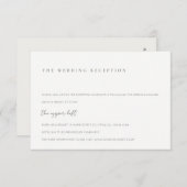 Carte D'accompagnement Typographie noir et blanc minimal Réception de mar (Devant / Derrière)