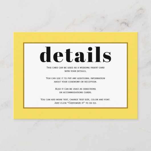 Carte D'accompagnement Typographie noire et détails de bordure du mariage (Devant)