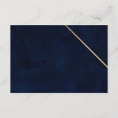 Carte D'accompagnement Typographie or marine bleu direction mariage (Dos)