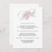Carte D'accompagnement Typographie rose pâle Information du Mariage (Devant / Derrière)