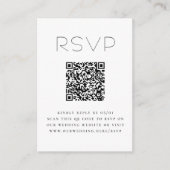Carte D'accompagnement Typographie simple Code QR Mariage photo RSVP (Devant)