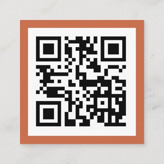Carte D'accompagnement Typographie simple QR Code Mariage Terracotta RSVP (Dos)