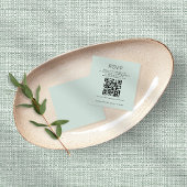 Carte D'accompagnement Typographie simple QR Code Mint Wedding RSVP