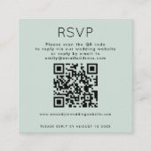 Carte D'accompagnement Typographie simple QR Code Mint Wedding RSVP (Devant)