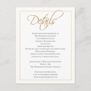 Carte D'accompagnement Typographie verte simple Détails du Mariage