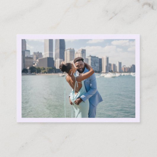 Carte D'accompagnement Typographie violette Gras Code QR Mariage photo RS (Dos)