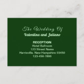 Carte D'accompagnement Typography Style Dark Green Wedding Reception (Devant)