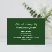 Carte D'accompagnement Typography Style Dark Green Wedding Reception (Debout devant)