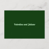 Carte D'accompagnement Typography Style Dark Green Wedding Reception (Dos)