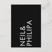 Carte D'accompagnement Ultra Modern Bold Big NAME DINE DANCE Mariage (Dos)