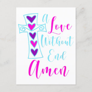Carte D'accompagnement Un amour sans fin Amen Jesus Citation inspirée Chr