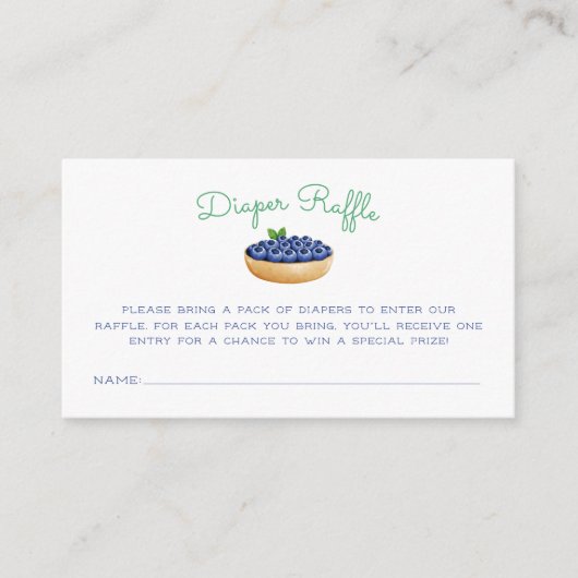 Carte D'accompagnement Un Baby shower Berry Sweet Blueberry Diaper Raffle (Devant)
